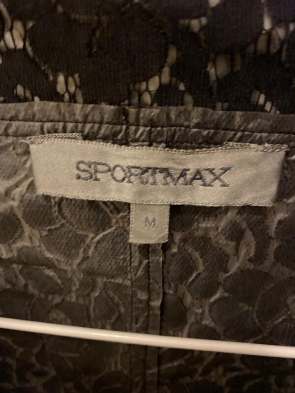 Sportmax regenjas zwart kanten print maat M + losse capuchon