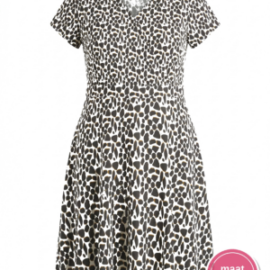 Gafair Jurk met dierenprint Zwart/Wit/Bruin Maat XXL