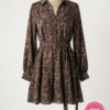 blouse_maat38 Cotton Club Satin Jules Dress Groen/Zwart/Beige M