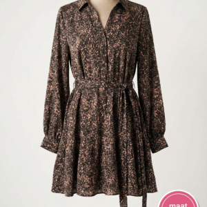 Cotton Club Satin Jules Dress Groen/Zwart/Beige M