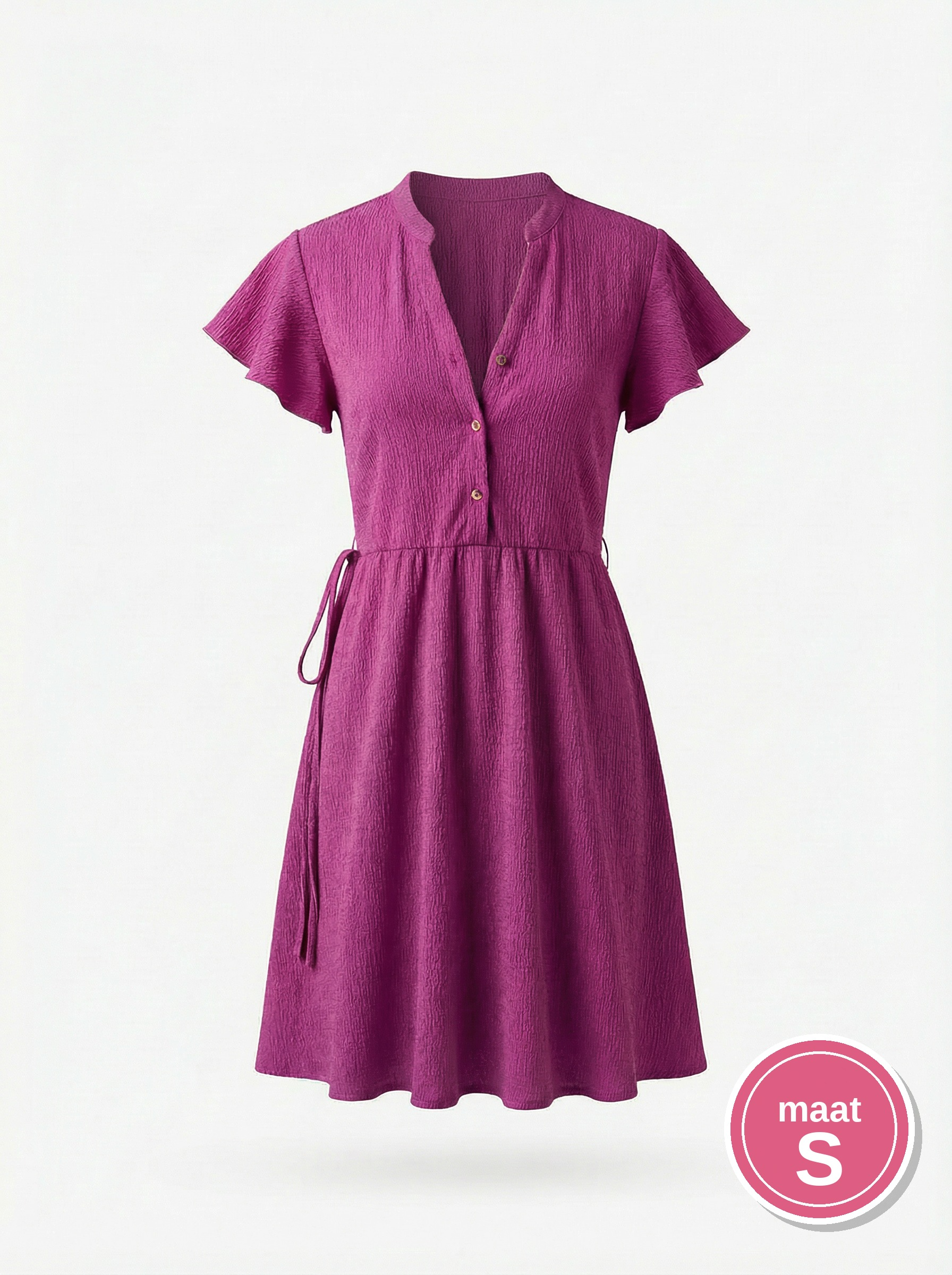 Supertrash Jurk Crêpe Fuchsia Maat S