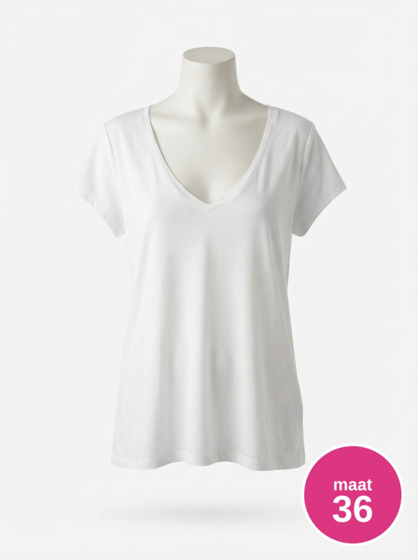 H&M Basic T-shirt Wit V-hals S