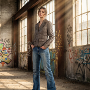 Vero Moda leren jasje taupe dames maat M