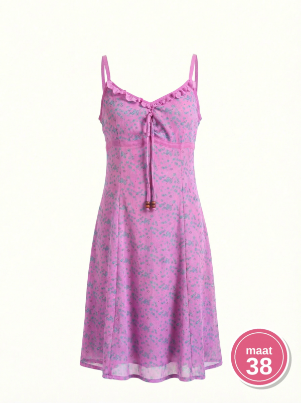 Esprit paarse zomerjurk met bloemenprint maat 38