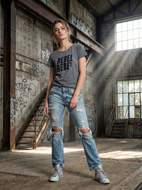 Costes Rebel Sequin Tee Grijs S