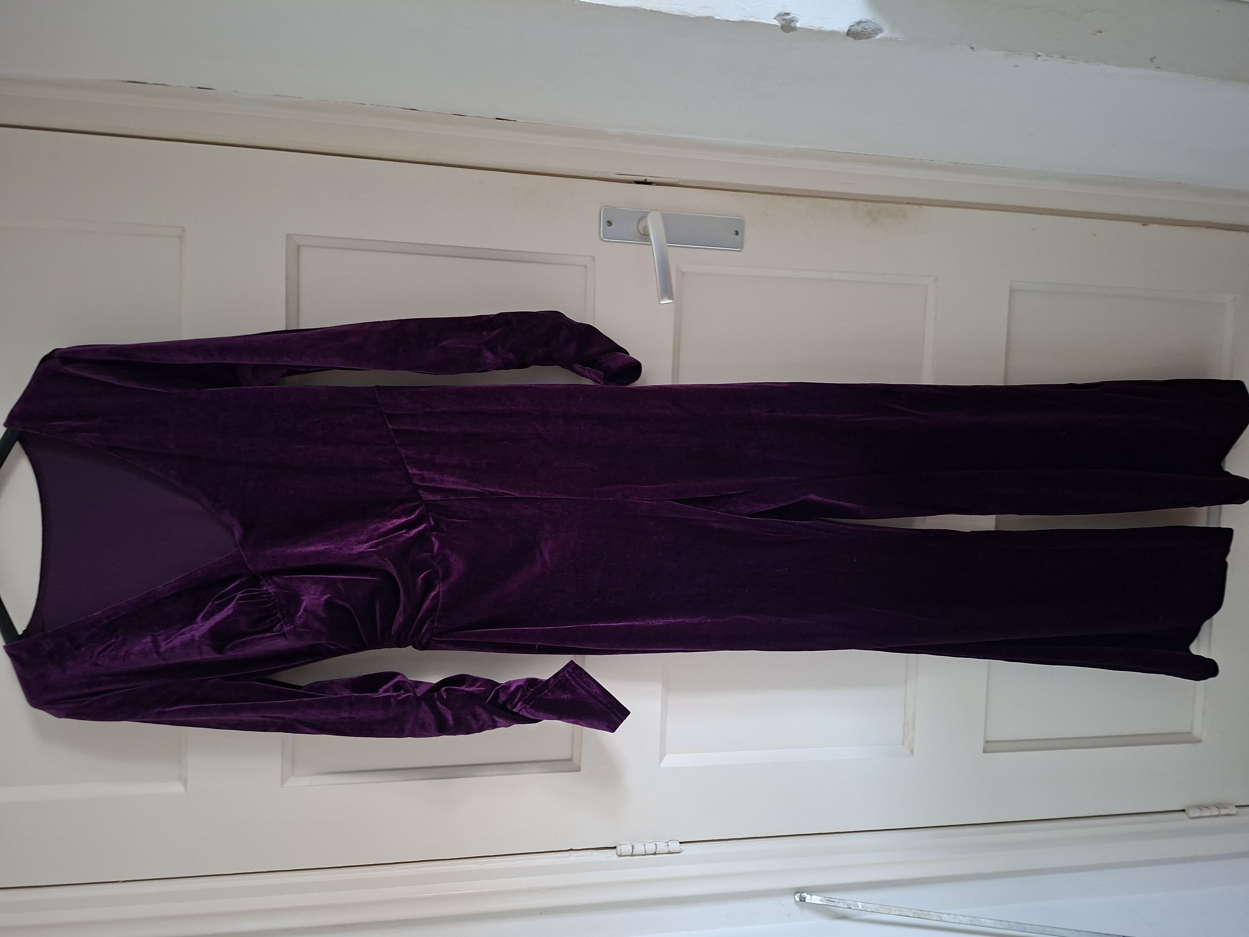 Shein Wijde Broek Satijn Aubergine Maat M (38)