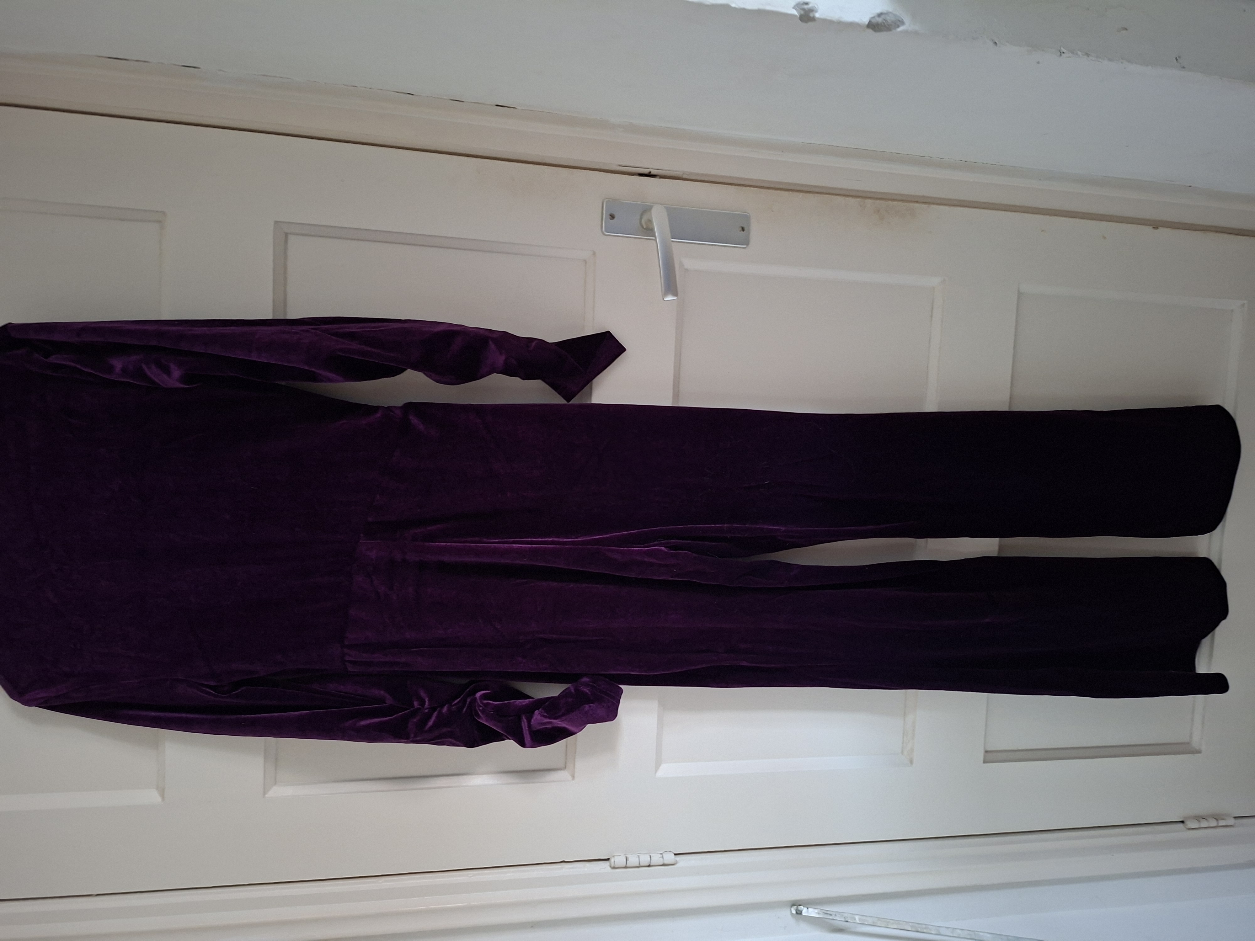 Shein Wijde Broek Satijn Aubergine Maat M (38)