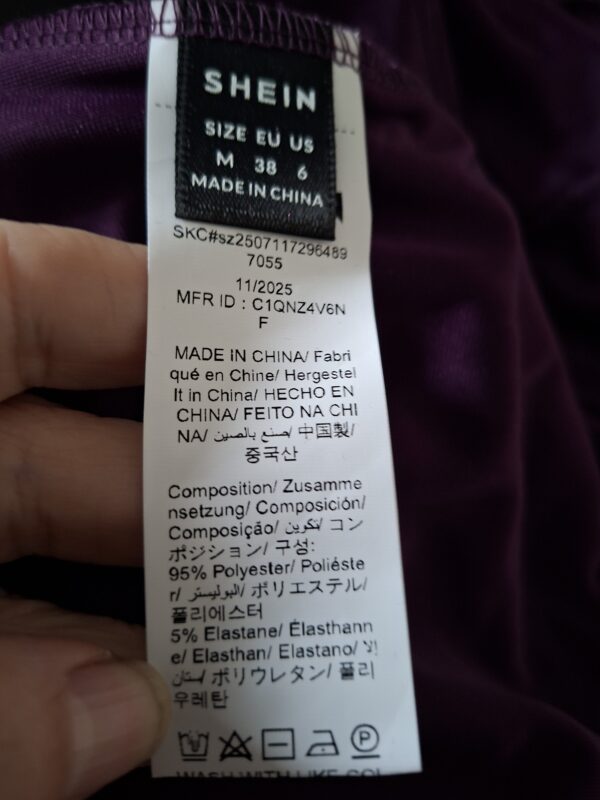 Shein Wijde Broek Satijn Aubergine Maat M (38)