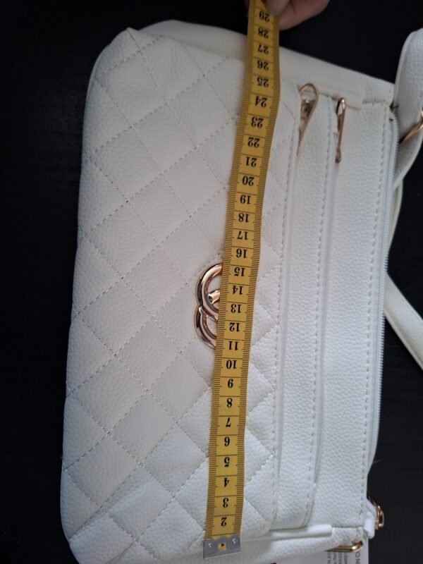 Schoudertas Baguette Wit met Goudkleurige Details