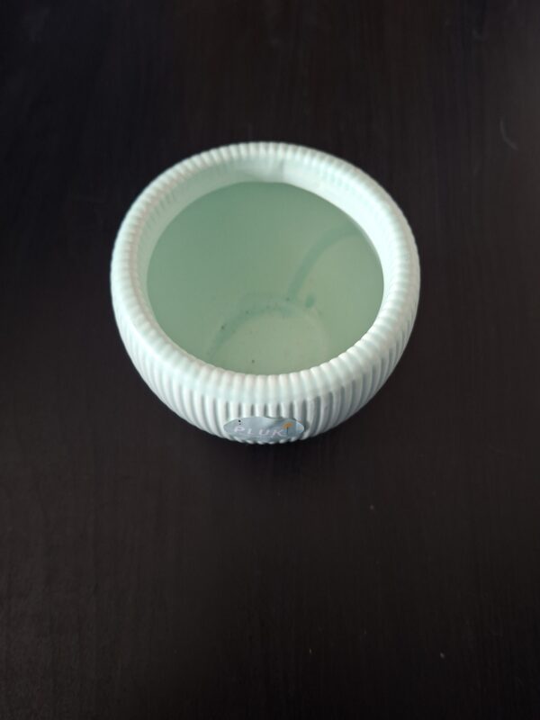 Keramieke Bloempot Geribbeld Mintgroen