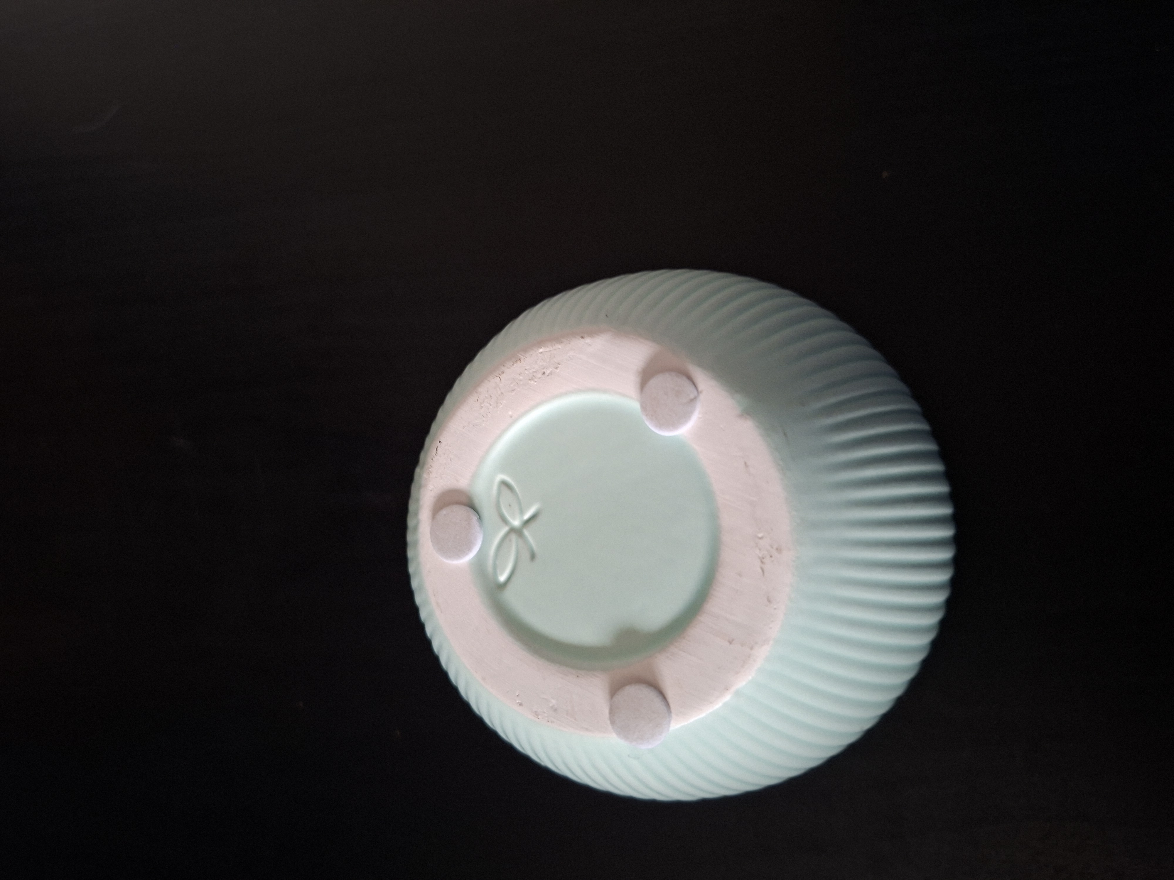 Keramieke Bloempot Geribbeld Mintgroen