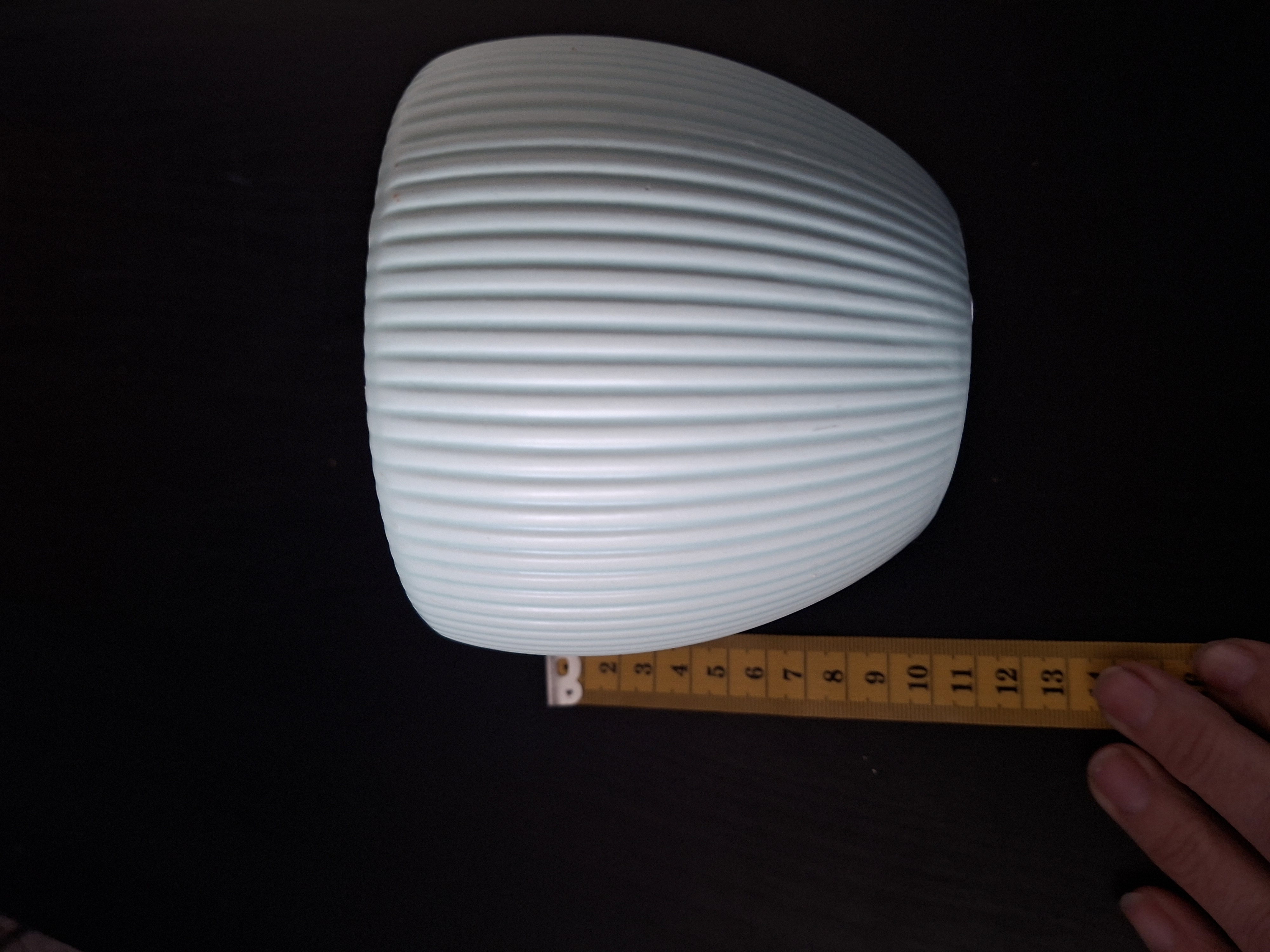 Keramieke Bloempot Geribbeld Mintgroen