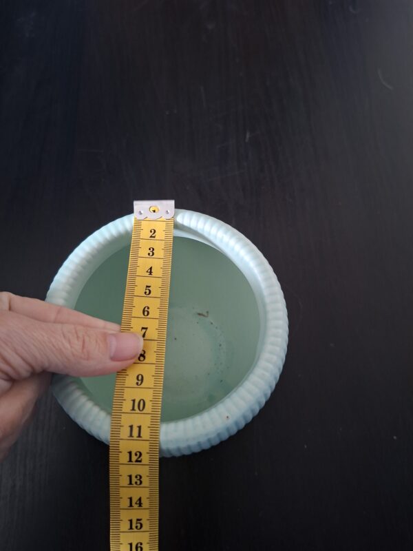 Keramieke Bloempot Geribbeld Mintgroen