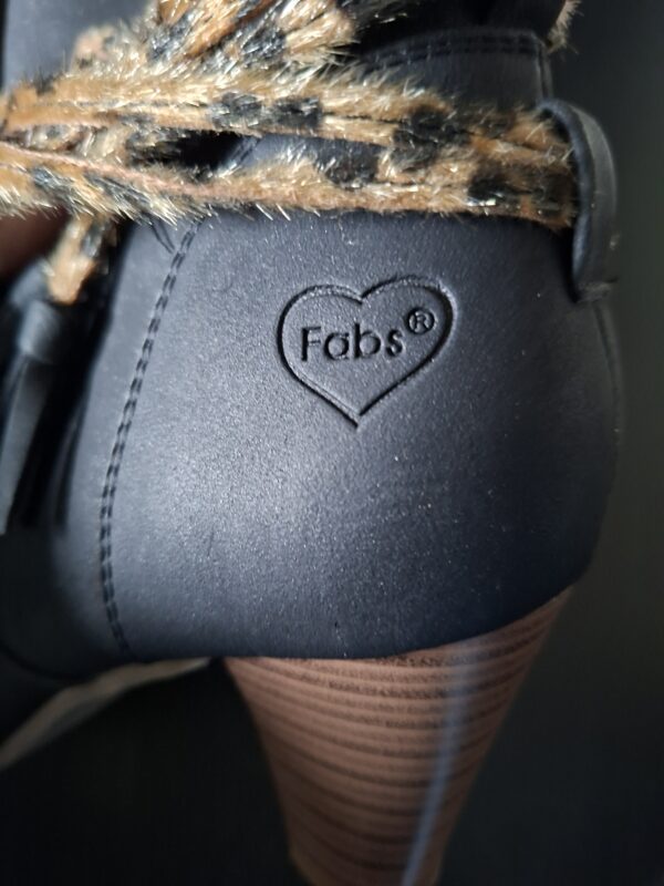 Fabs Enkellaarzen Luipaardprint Zwart Maat 36