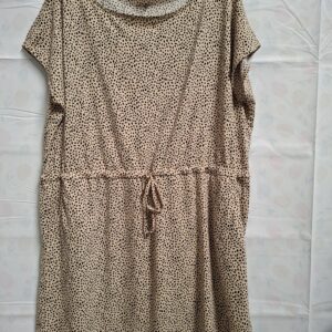 Zeeman jurk stippenprint beige/zwart maat 48