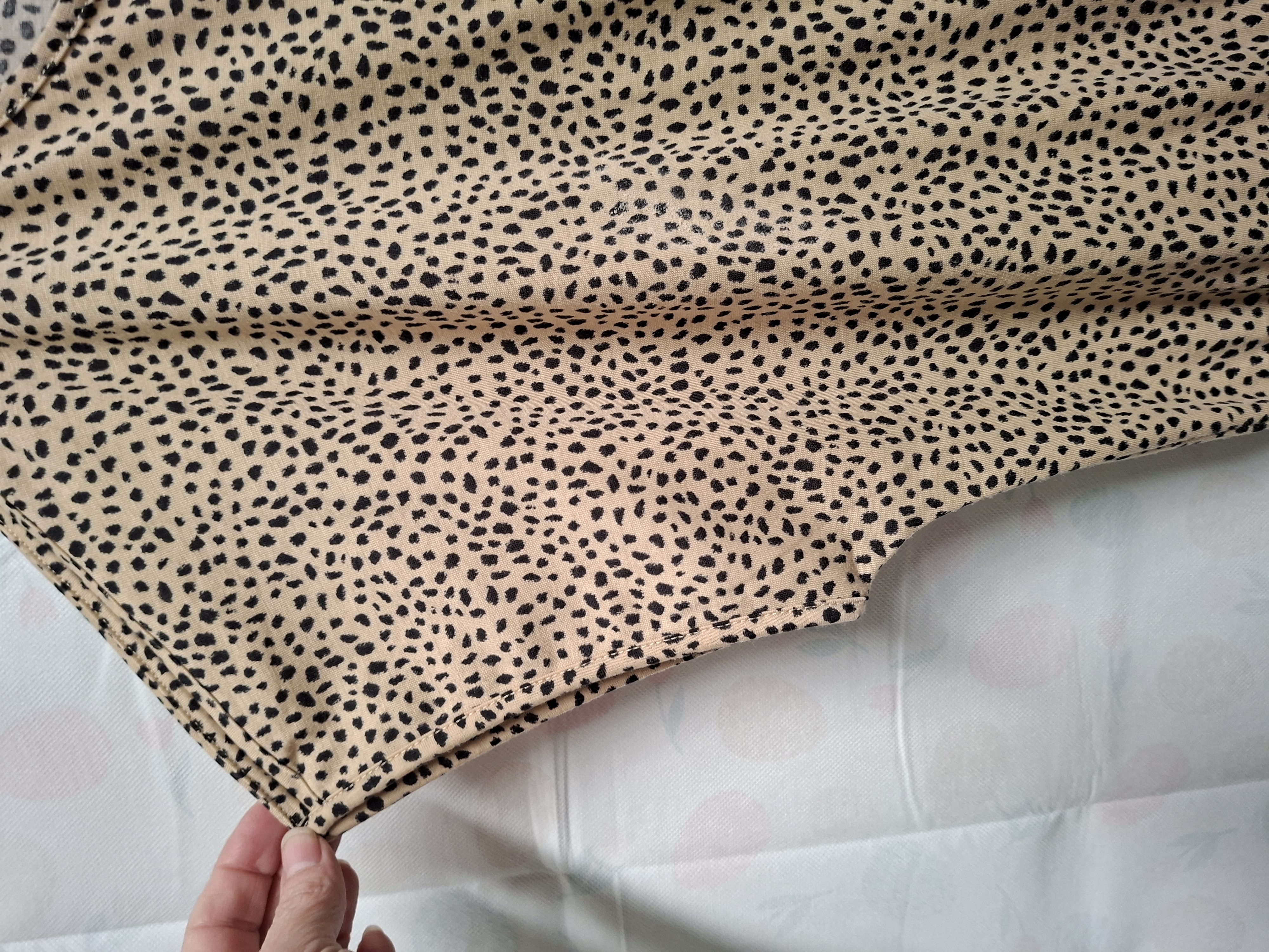 Zeeman jurk stippenprint beige/zwart maat 48