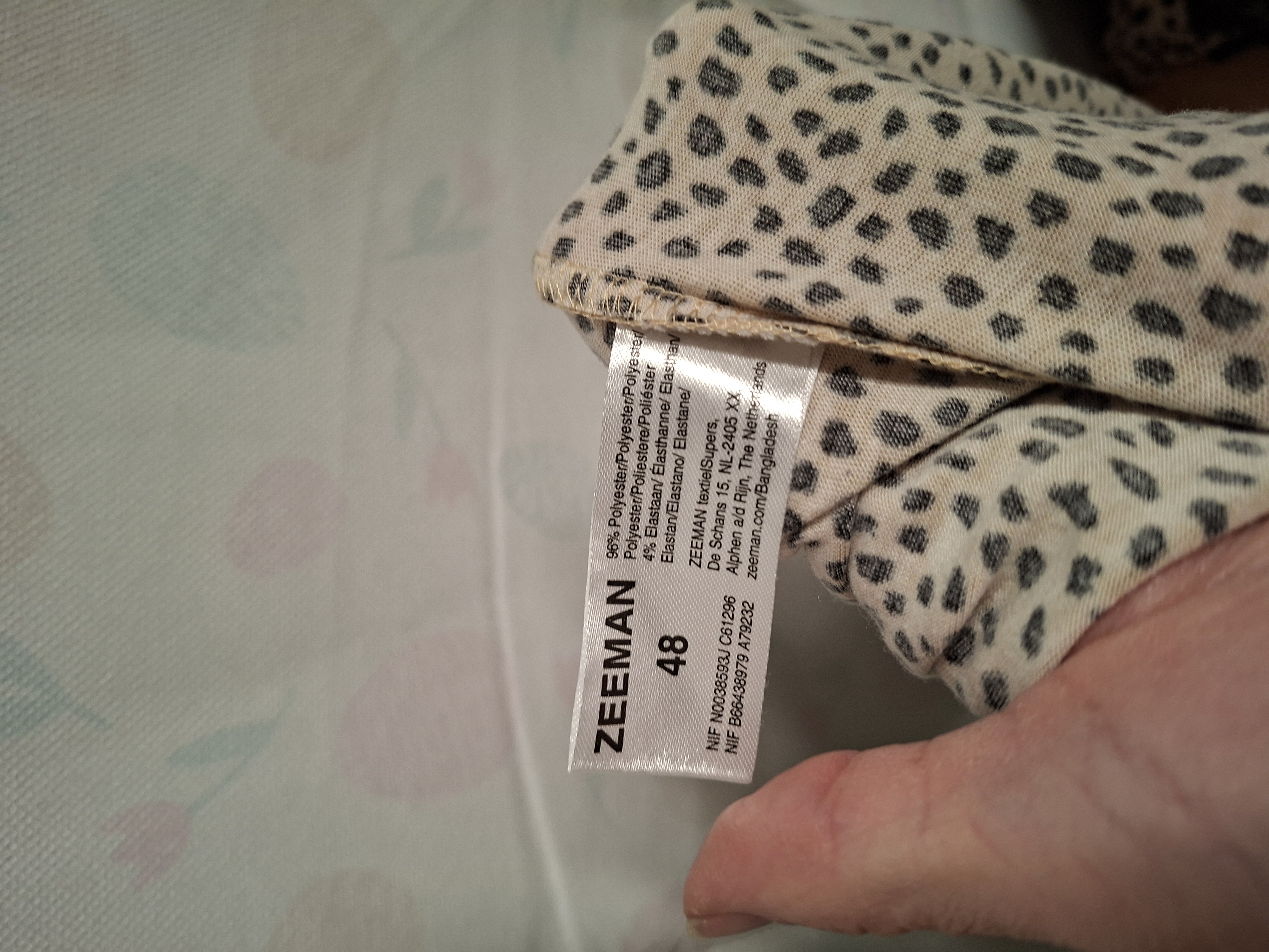 Zeeman jurk stippenprint beige/zwart maat 48