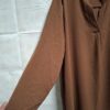 Italiaanse tuniek jurk bruin V-hals maat 46