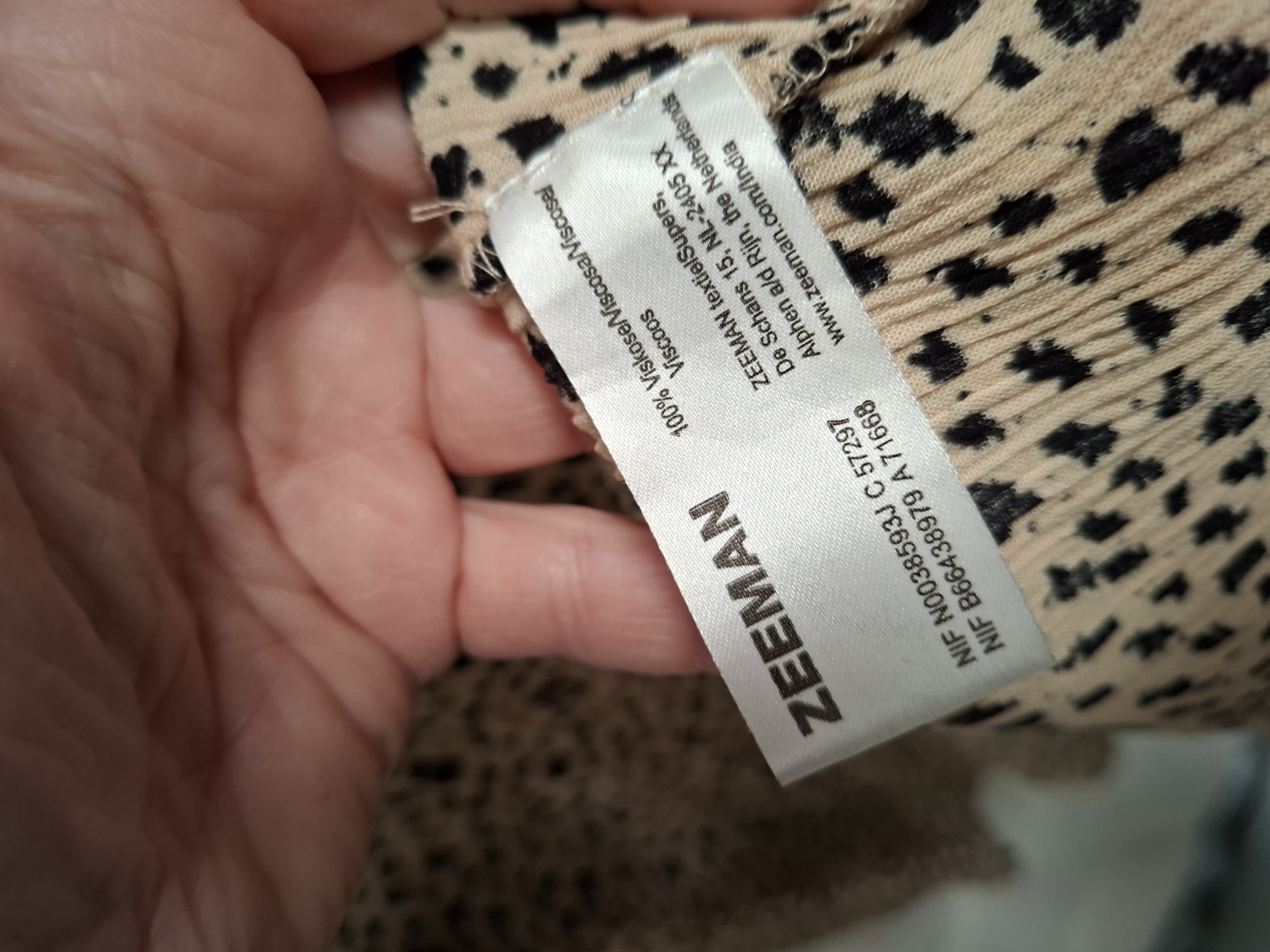 Zeeman jurk luipaardprint beige/zwart maat 46