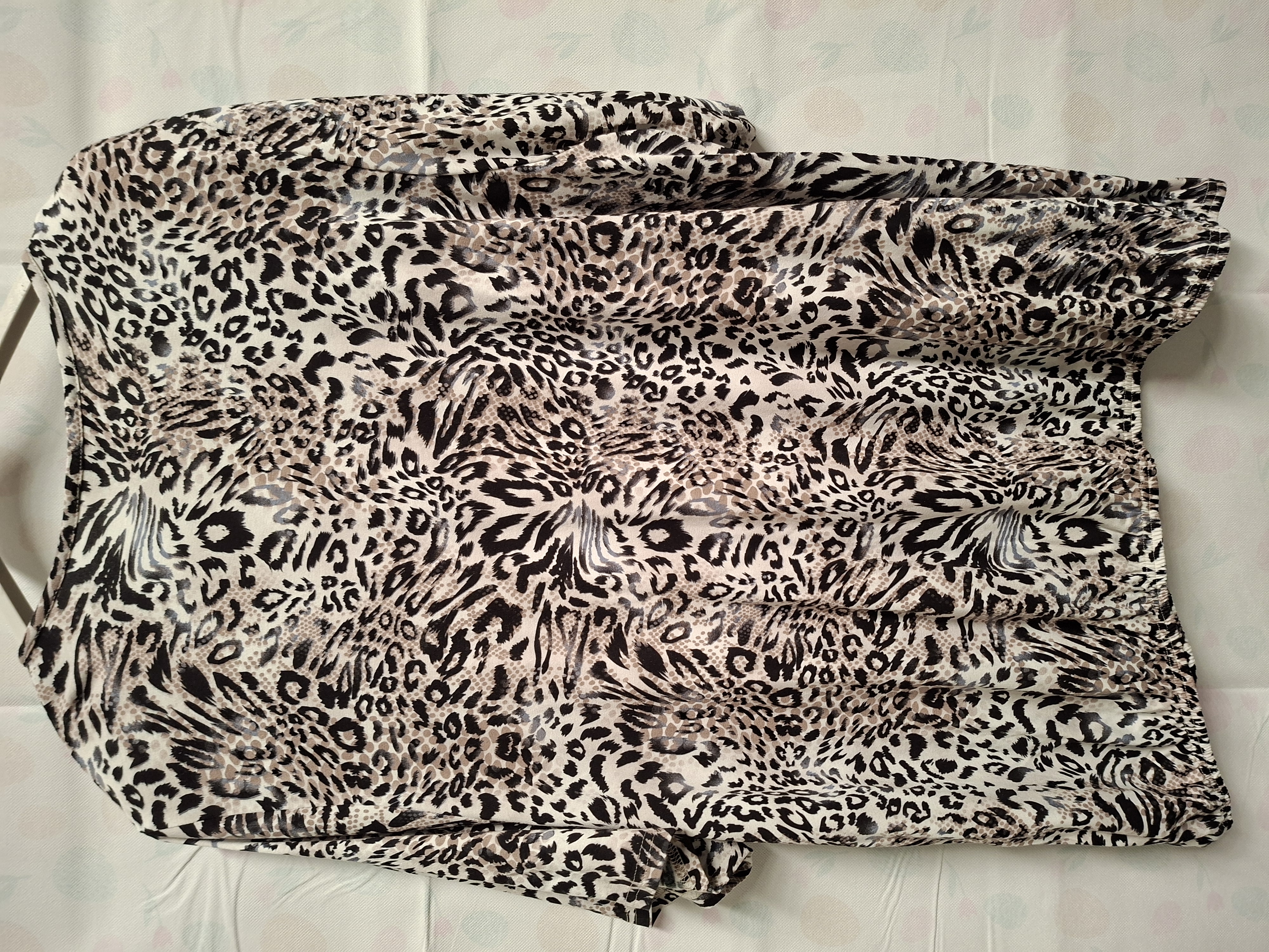 Fashion Stylee tuniek luipaardprint wit/zwart maat 3XL