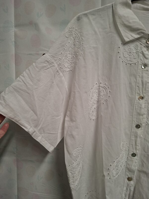 Italiaanse witte blouse broderie anglaise paisley maat one size