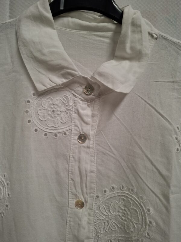 Italiaanse witte blouse broderie anglaise paisley maat one size