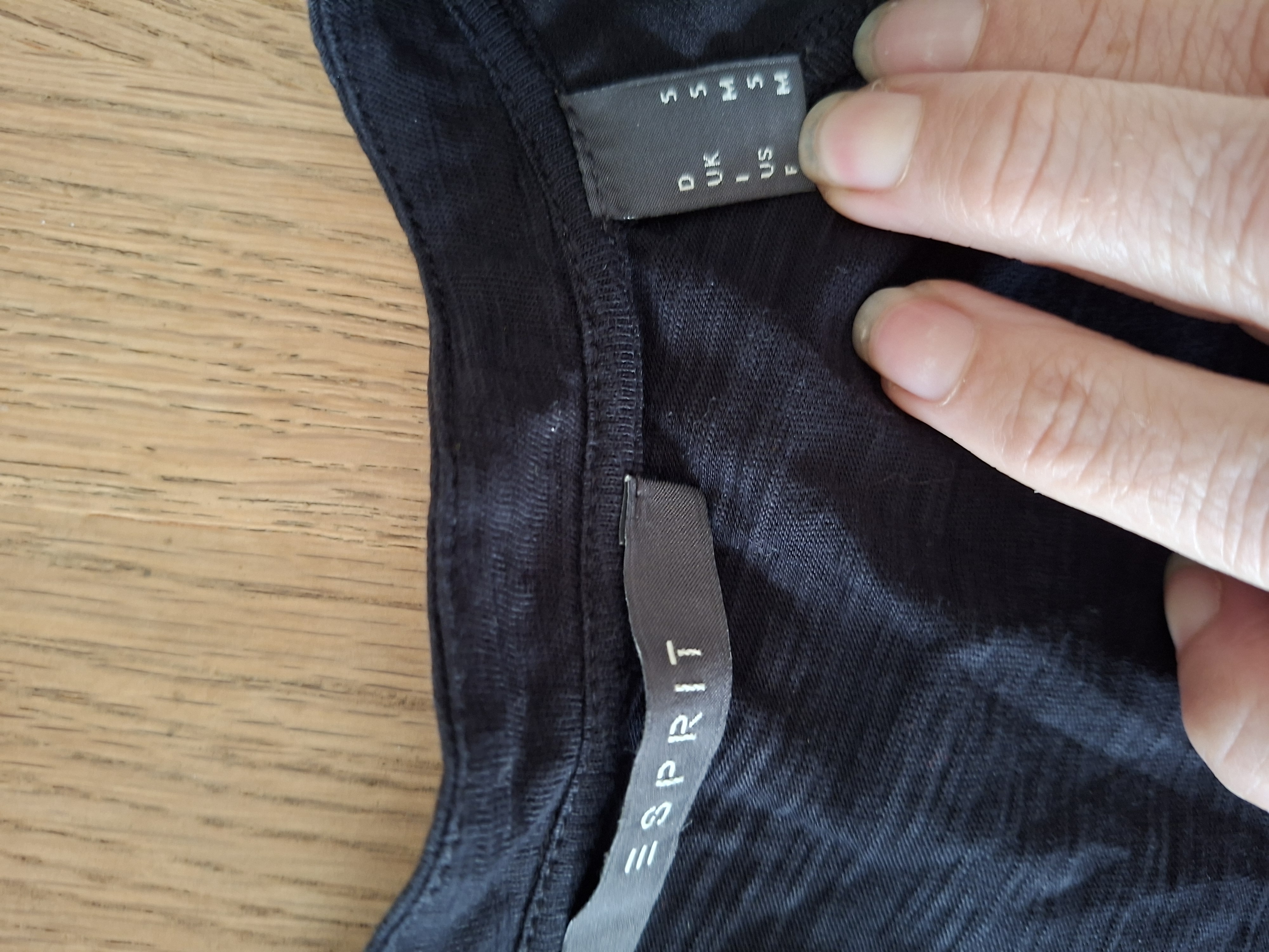 Esprit zwart topje vierkante hals bolero detail maat S