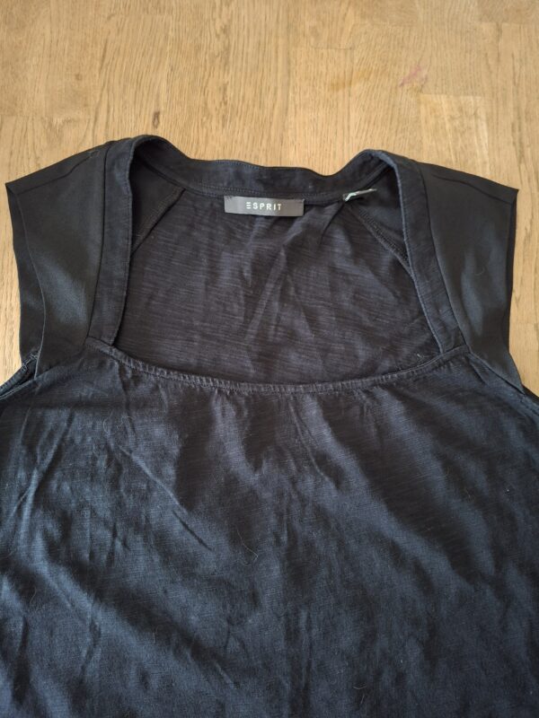 Esprit zwart topje vierkante hals bolero detail maat S