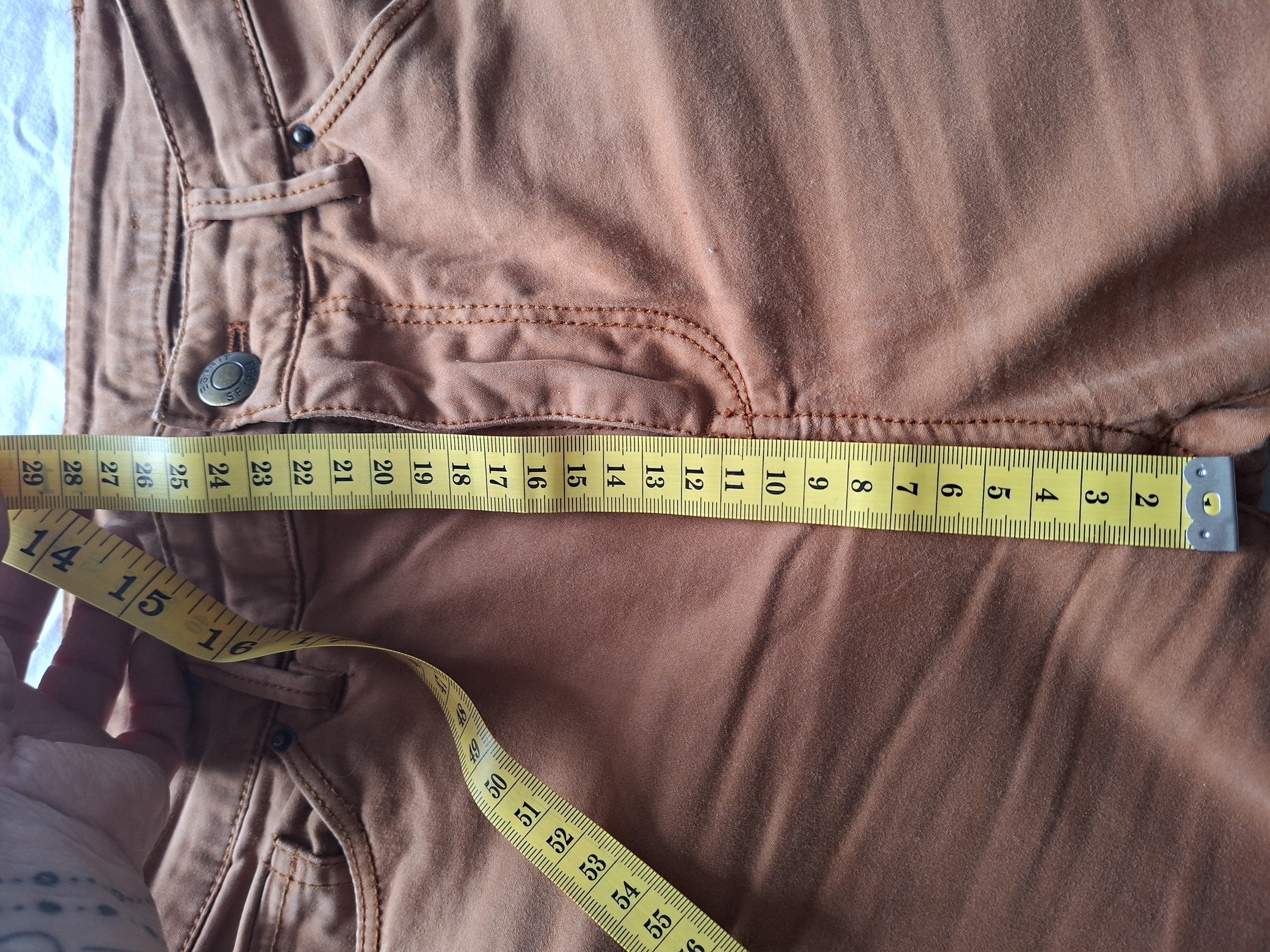 Esprit cognac high rise slim broek