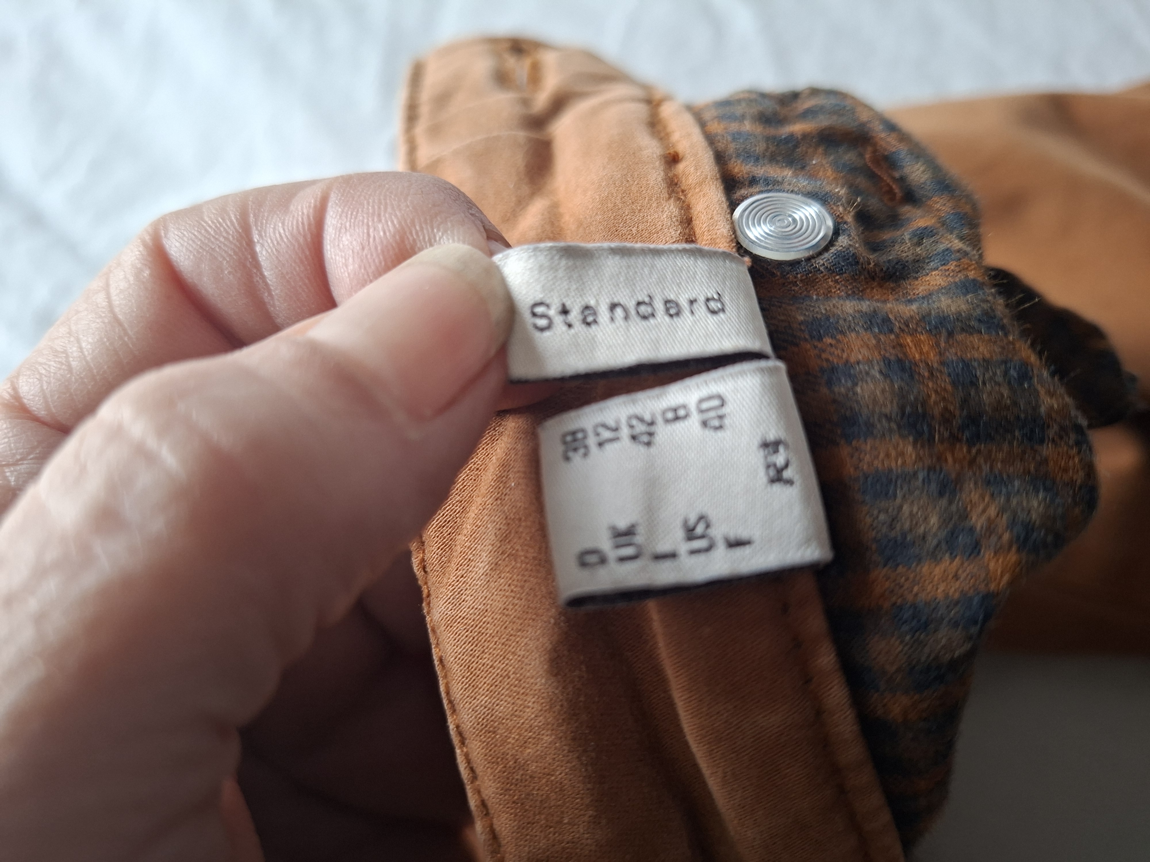 Esprit cognac high rise slim broek