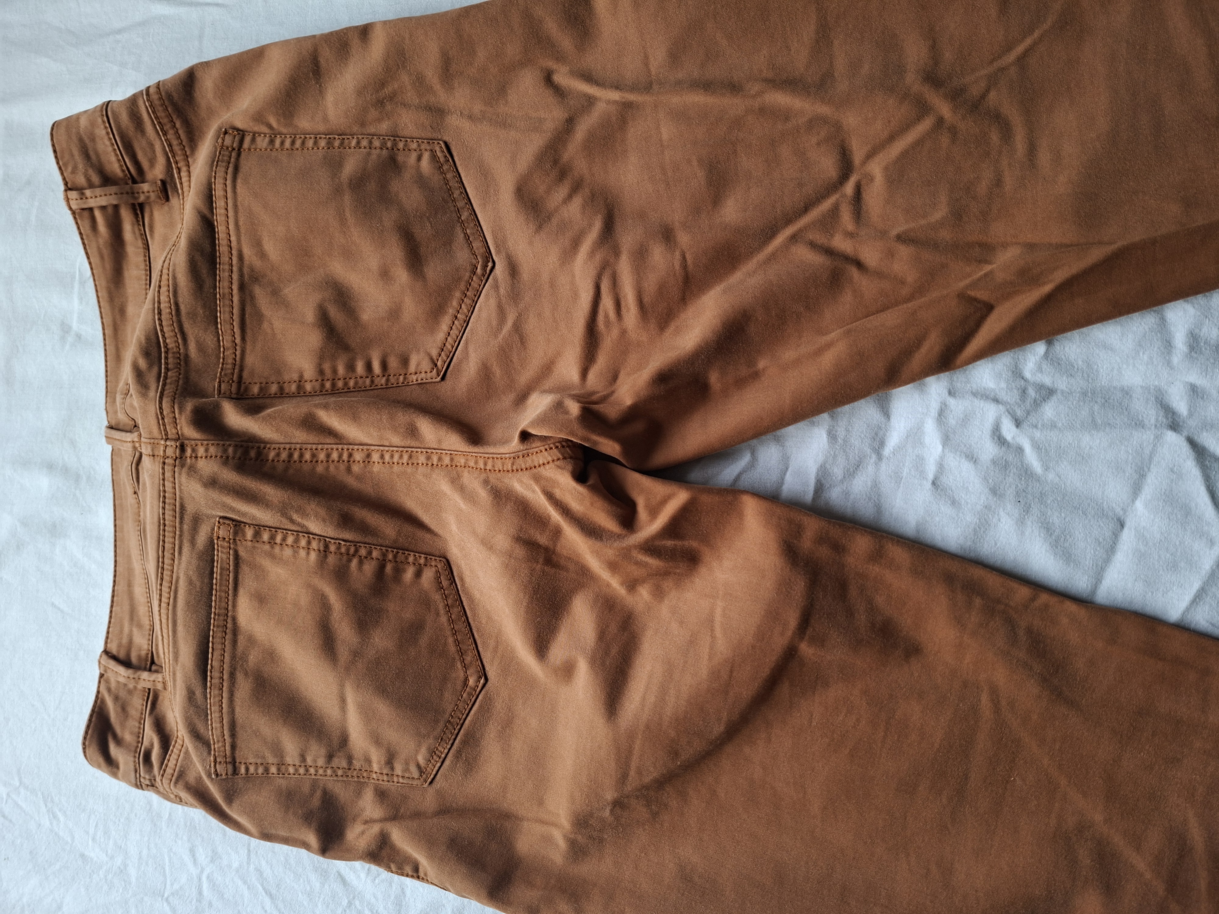 Esprit cognac high rise slim broek