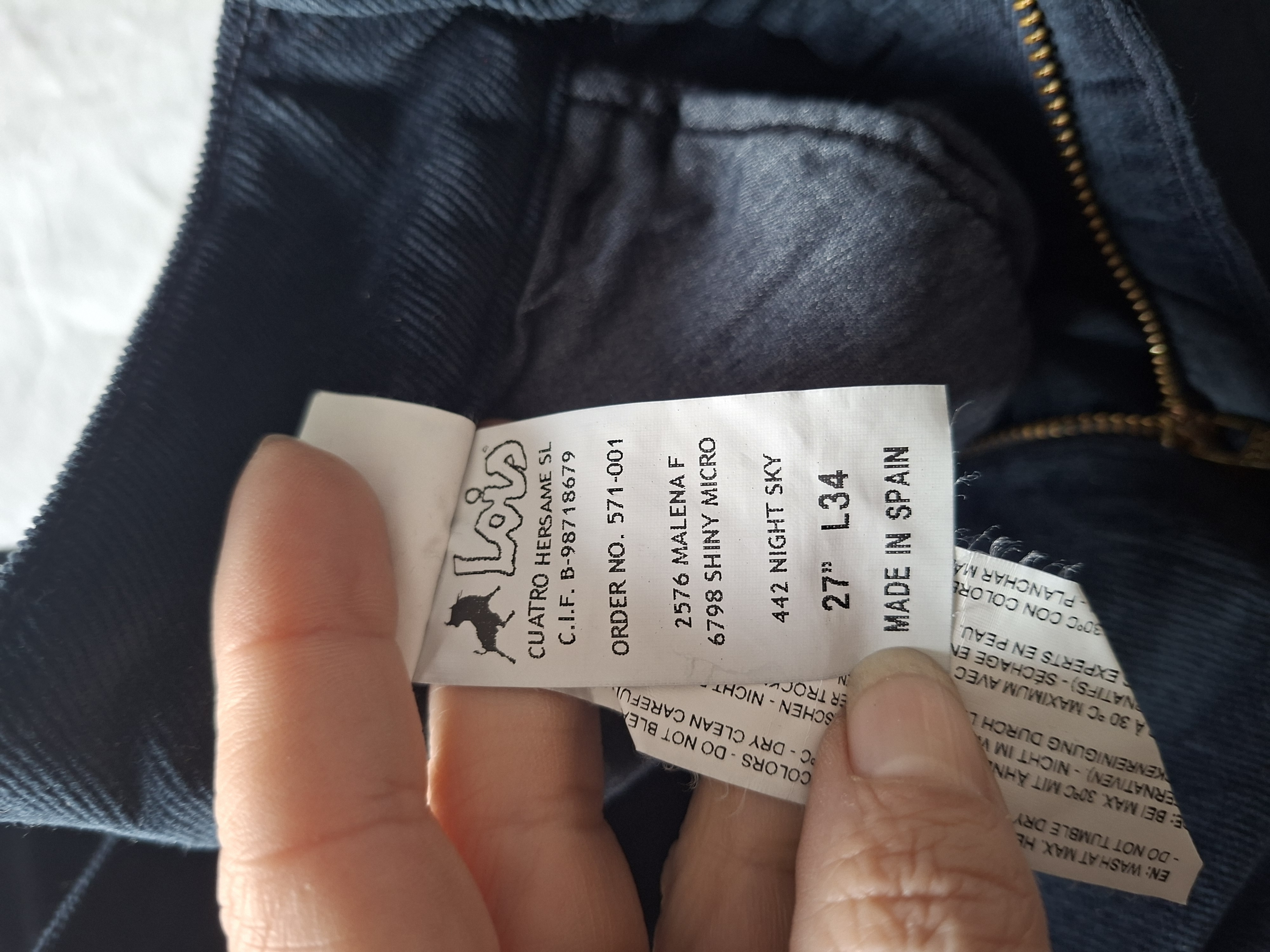 Lois donkerblauwe ribbroek maat 27/34 Made in Spain