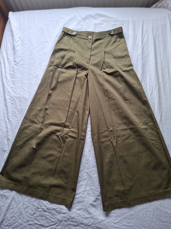 H&M olijfgroene wide leg broek NIEUW