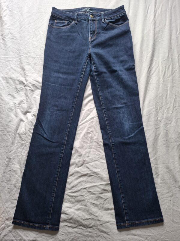 Esprit High Rise Straight donkerblauwe spijkerbroek