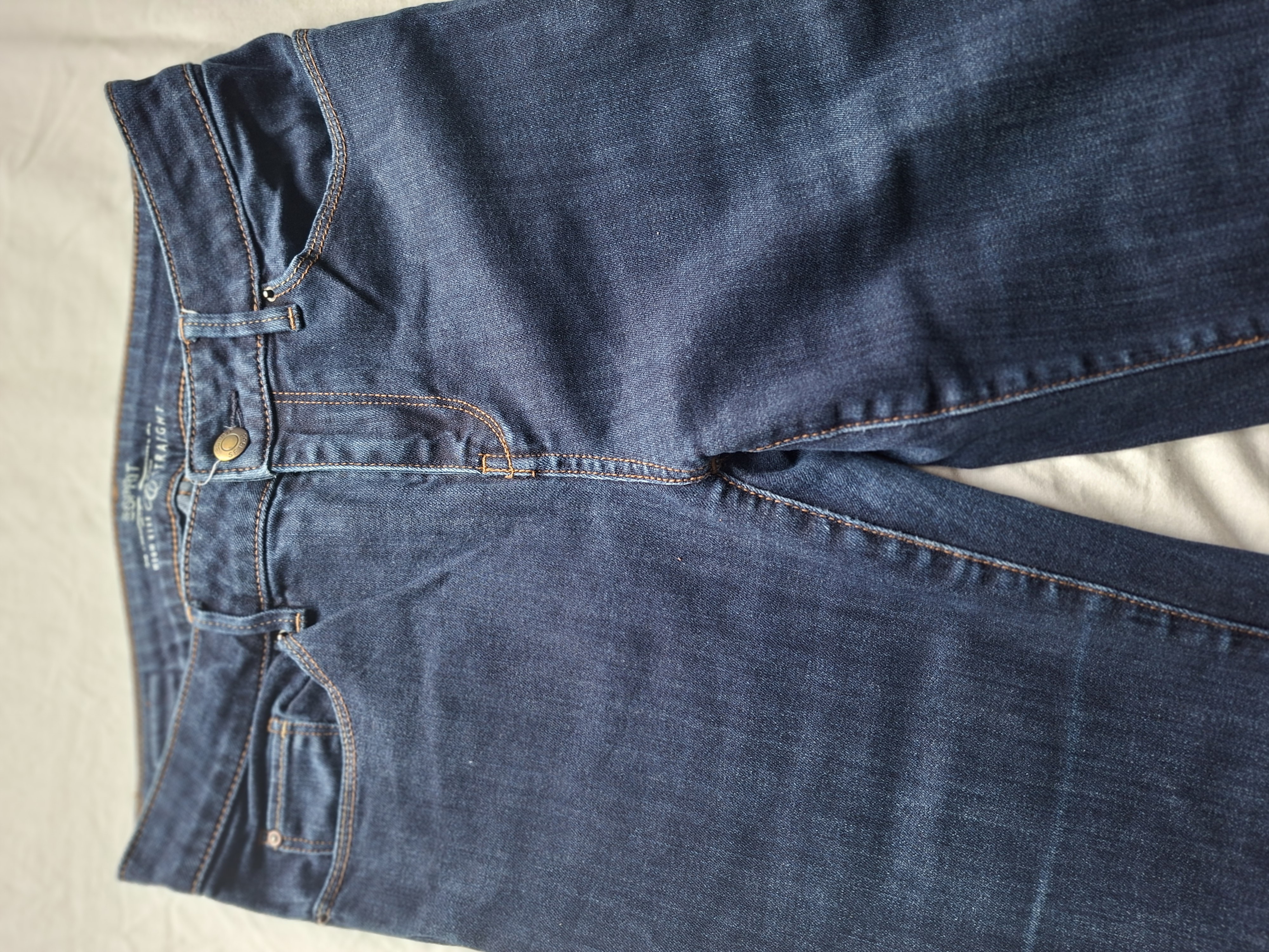 Esprit High Rise Straight donkerblauwe spijkerbroek