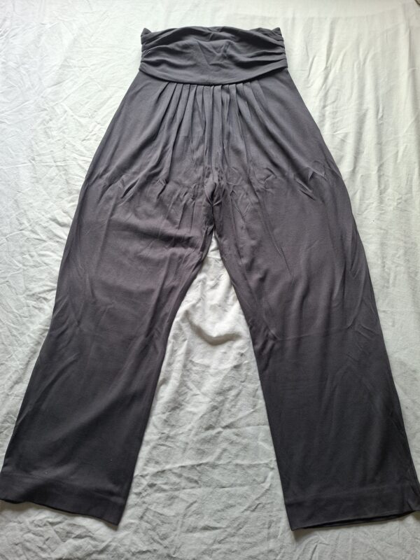 Stills antraciet wide leg broek met omgeslagen tailleband