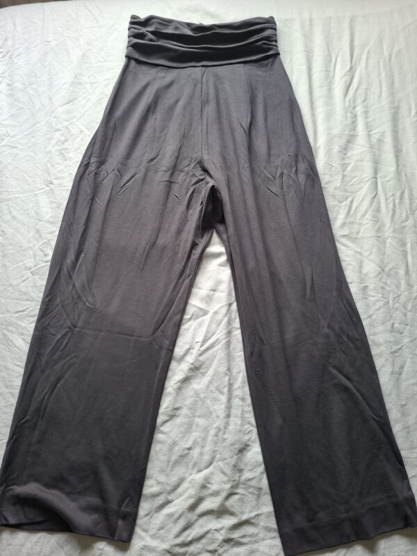 Stills antraciet wide leg broek met omgeslagen tailleband