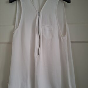 The Kooples mouwloos blouse wit met rits