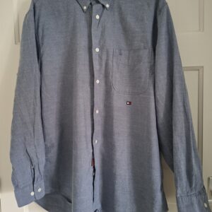 Tommy Hilfiger x Shawn Mendes overhemd blauwgrijs chambray