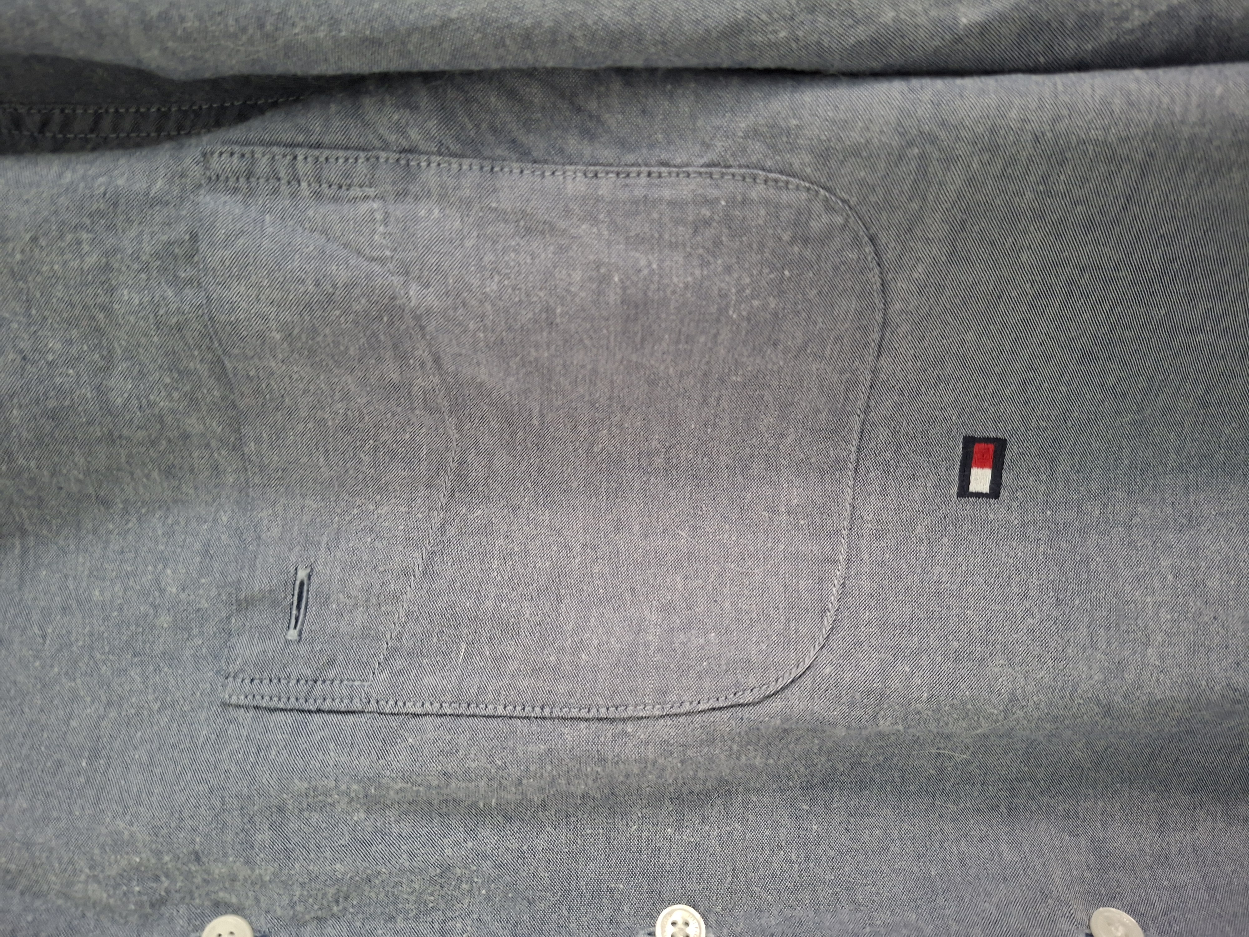 Tommy Hilfiger x Shawn Mendes overhemd blauwgrijs chambray