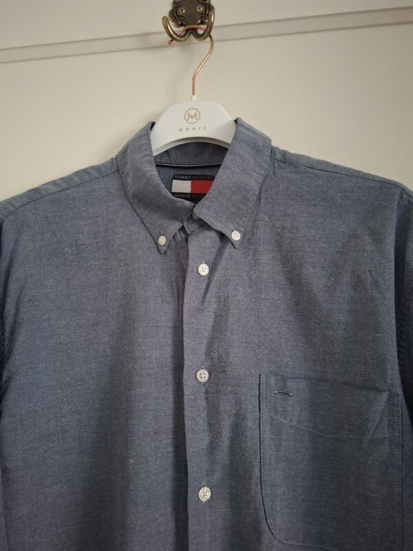 Tommy Hilfiger x Shawn Mendes overhemd blauwgrijs chambray