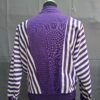 Vintage trui paars/wit gestreept met vleermuismouwen en half-zip