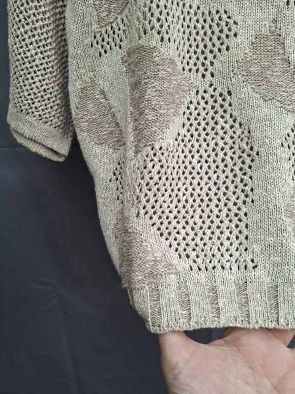 Riverside opengewerkte trui beige met ajourpatroon