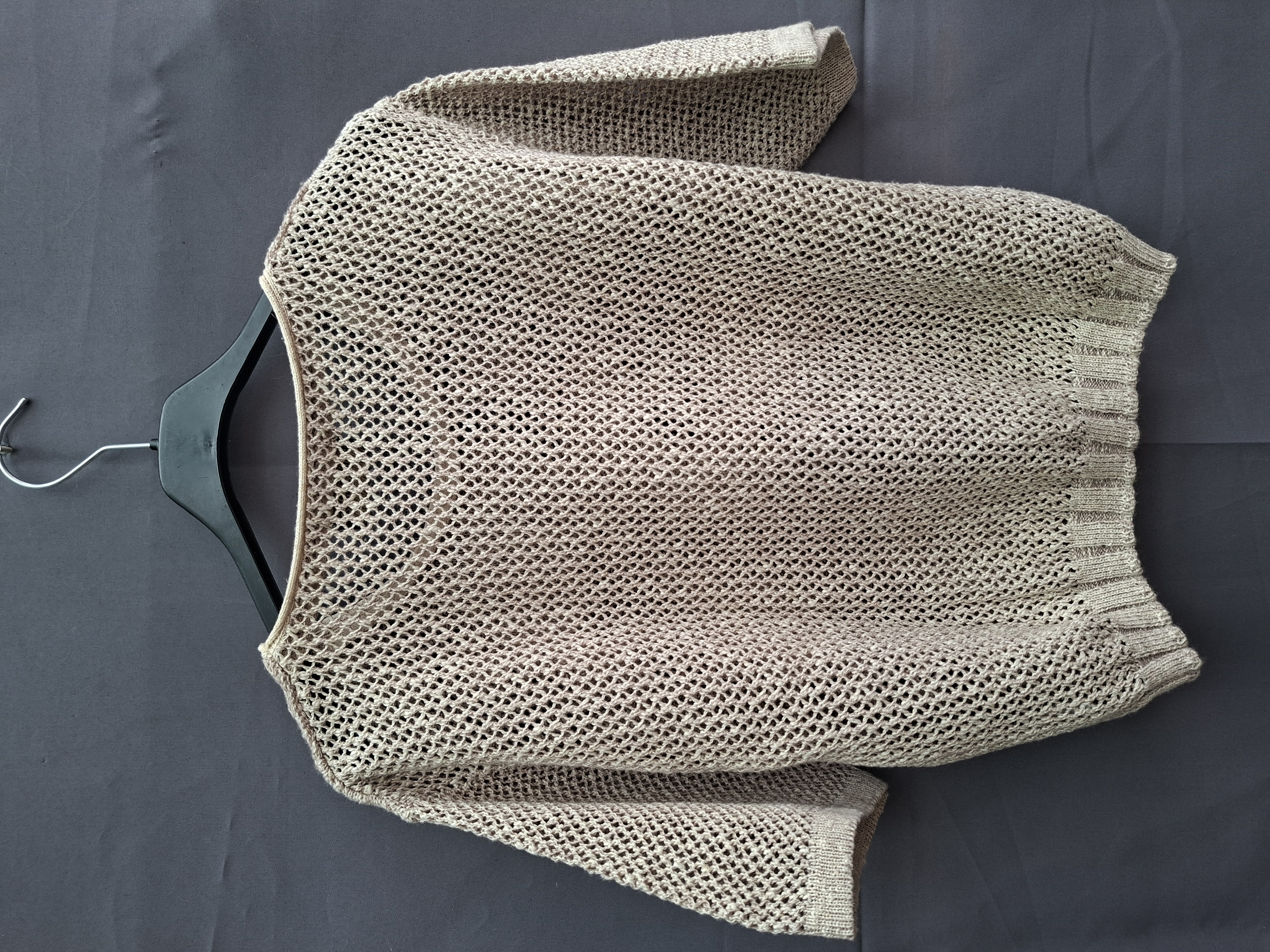 Riverside opengewerkte trui beige met ajourpatroon