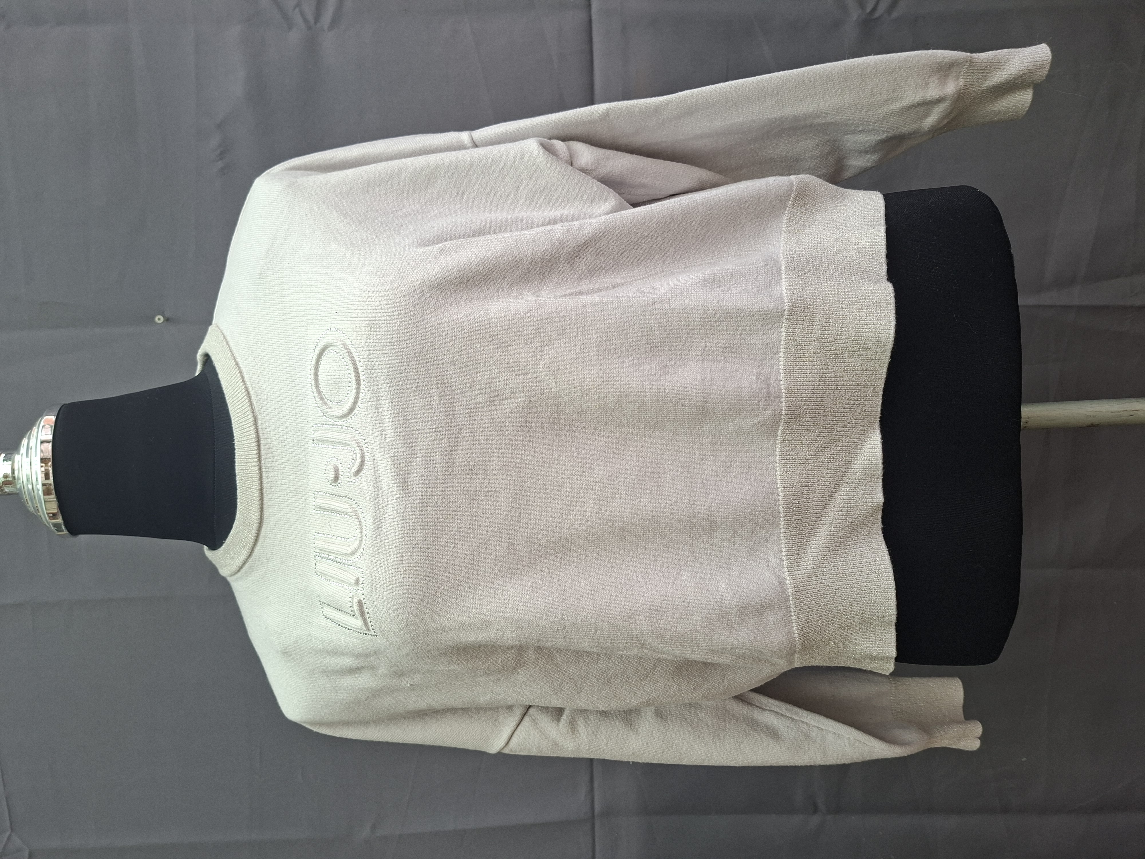 Liu Jo sweater ecru met strass logo