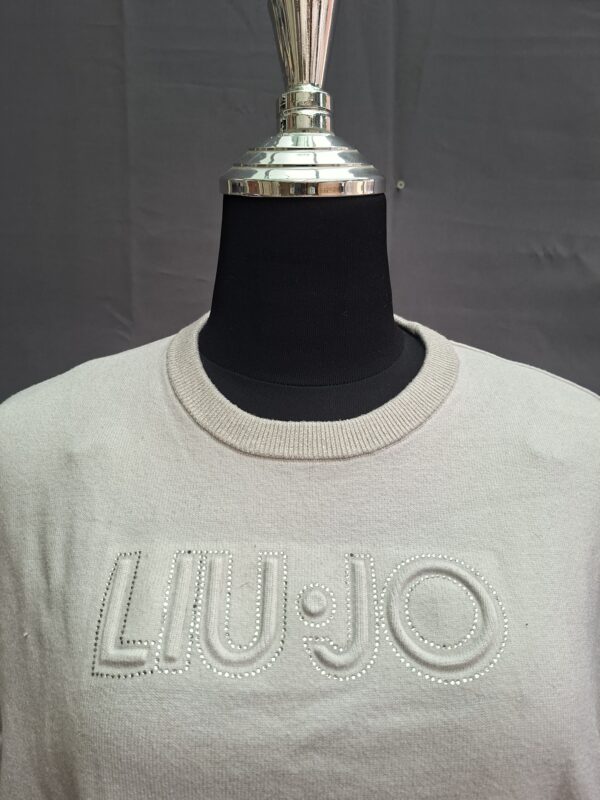 Liu Jo sweater ecru met strass logo