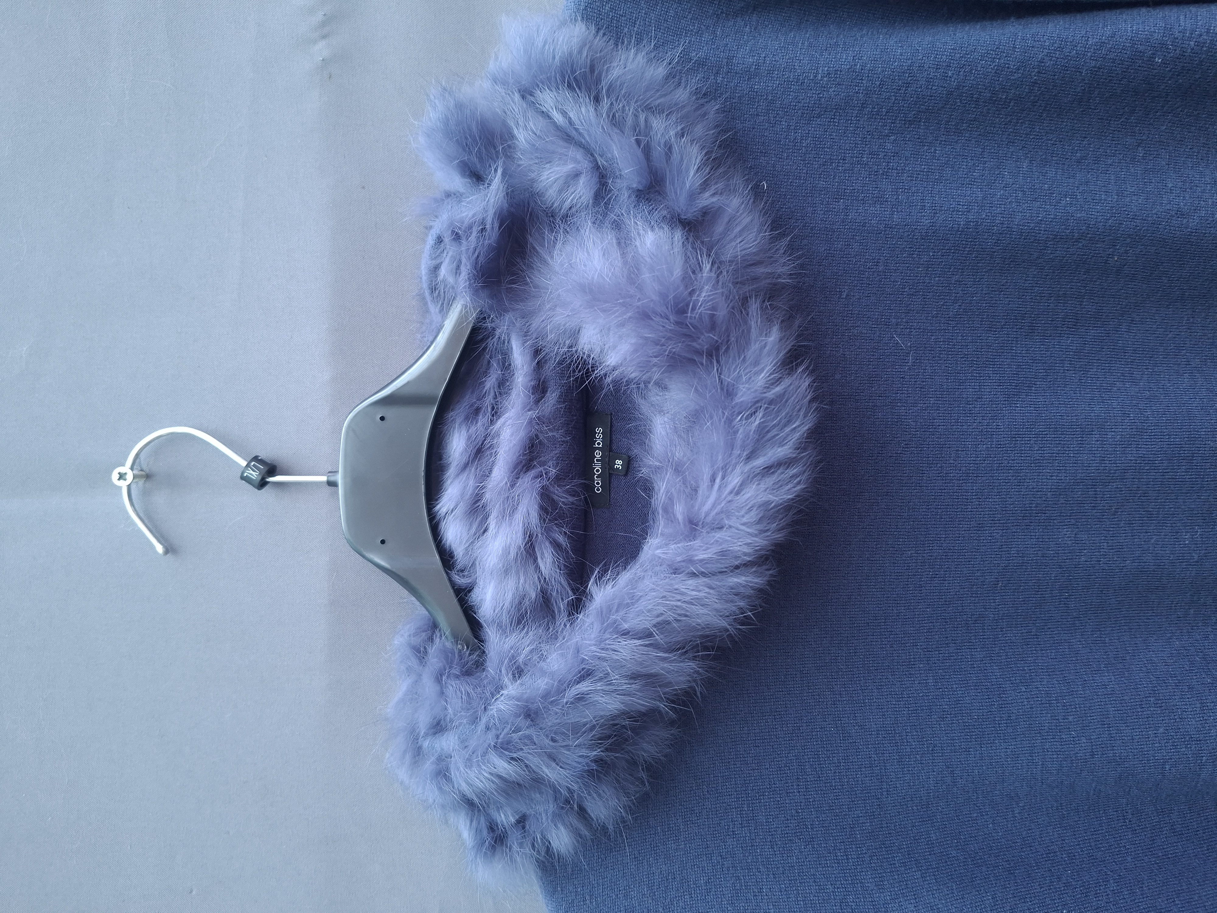 Petrolblauwe trui met afneembare kraag