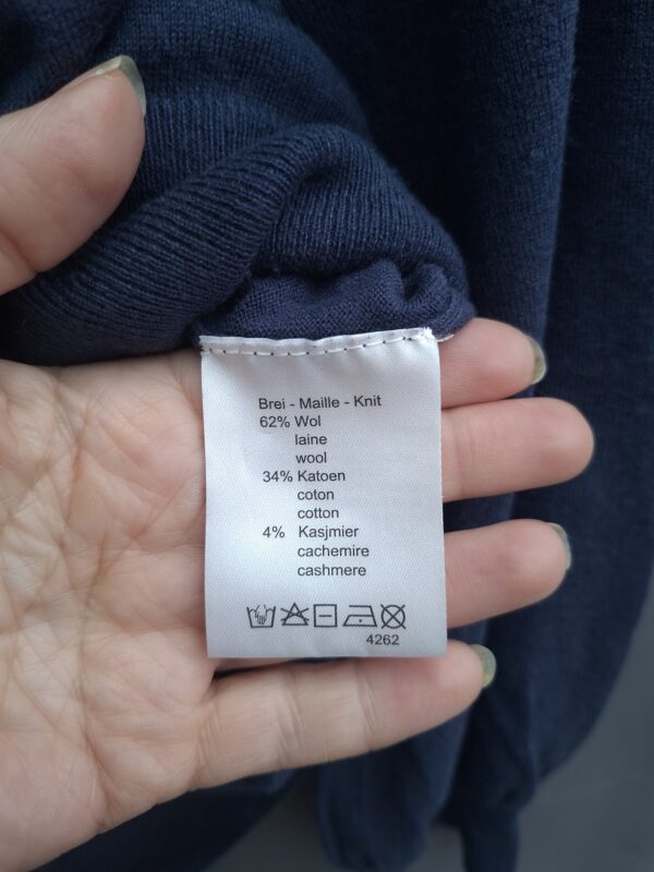 Petrolblauwe trui met afneembare kraag