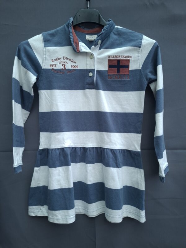 Gocco meisjesjurk rugby stijl met borduurwerk