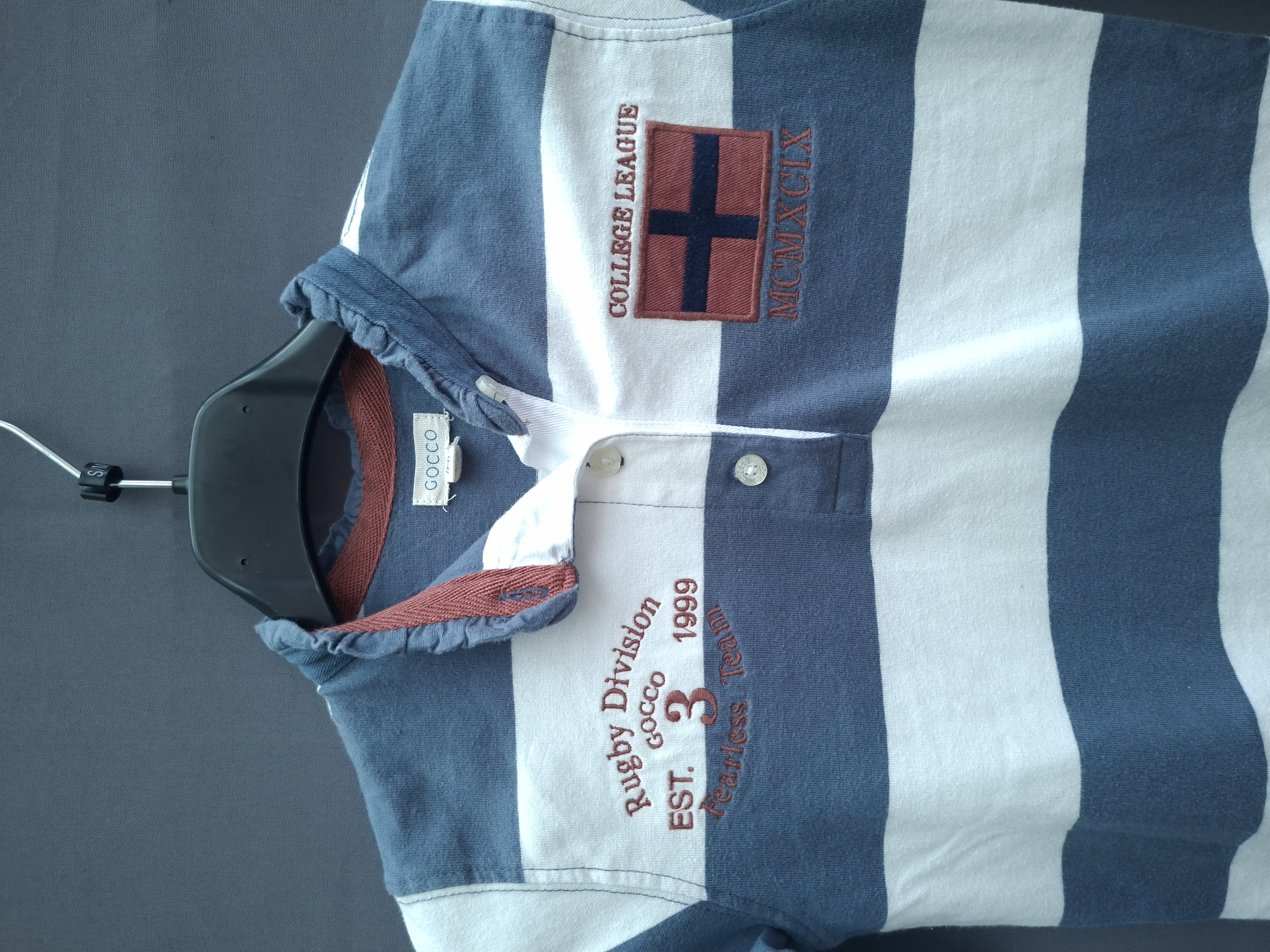 Gocco meisjesjurk rugby stijl met borduurwerk